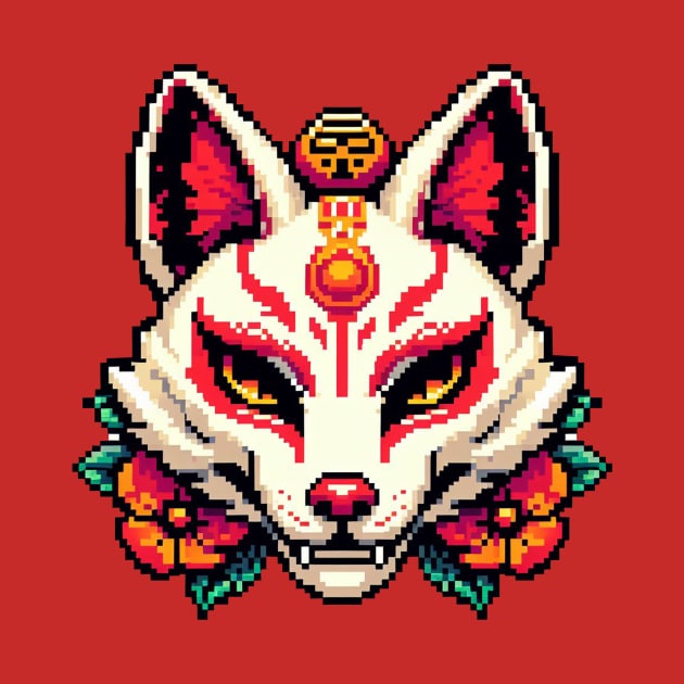 Kitsune Mask Japanese by PXLART