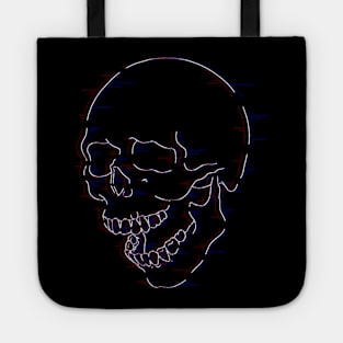 Glitch Skull (White Base) Tote