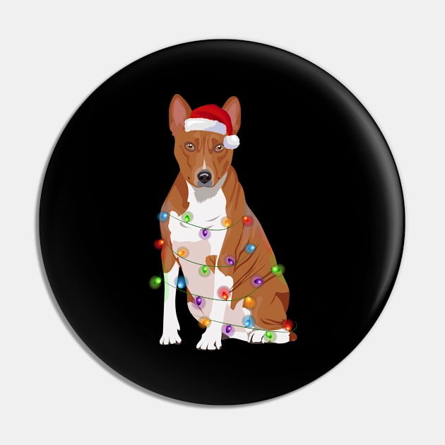 Basenji Christmas Lights Xmas Dog Lover Pin by magazin