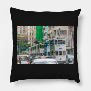 Ding Ding- Hong Kong Tram, Trolley Bus Pillow