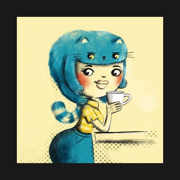 Blue hairCat by monikasuska