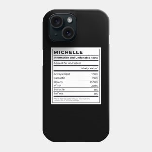 Funny Food Label Female Ingredients MICHELLE Phone Case