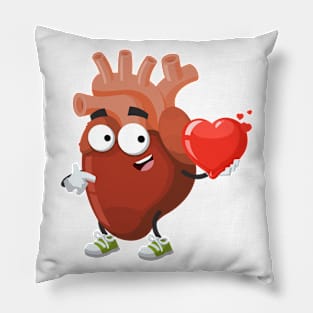 cartoon anatomical human heart organ keeps the heart Pillow