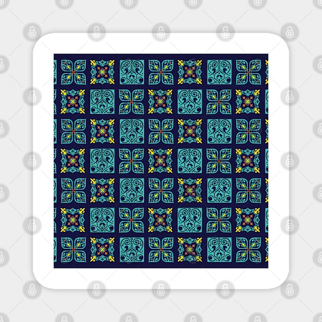 Portuguese blue tile pattern Magnet by SamridhiVerma18