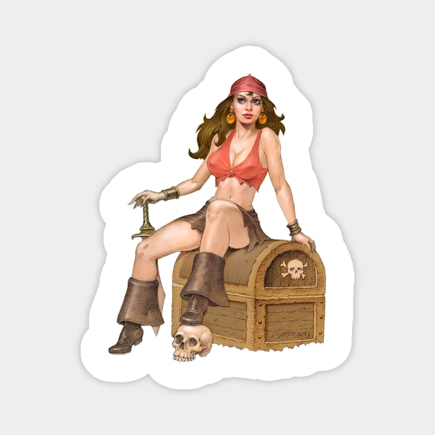 Pirate Girl Color Version Magnet by Paul_Abrams