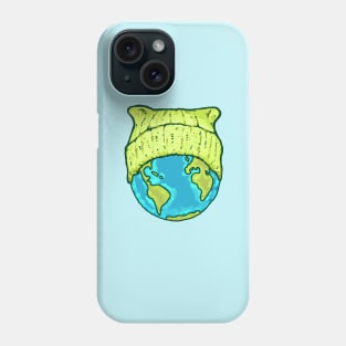 Green Cat Hat Earth Phone Case