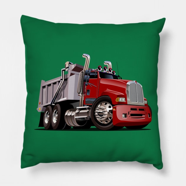 Cartoon truck Pillow by Mechanik