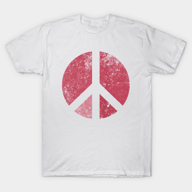 Discover Retro Peace Sign Red Hippie Symbol - Retro - T-Shirt