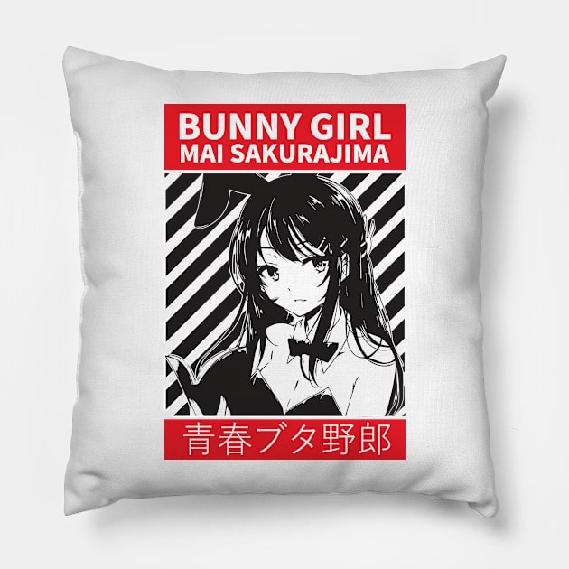 bunny girl mai sakurajima cute Pillow by Call me Sunshine