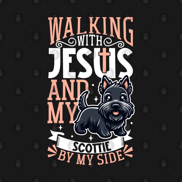 Jesus and dog - Scottish Terrier by Modern Medieval Design