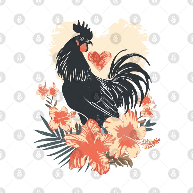 Floral Bouquet Botanical Flower Garden Adore Flower Chickens by RetroZin