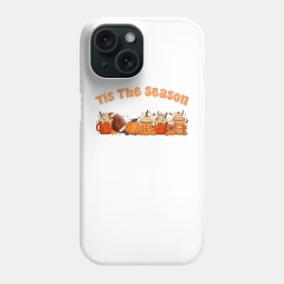 Tis The Season Latte Pumpkin Spice Leaf Football Fall Thanksgiving Phone Case