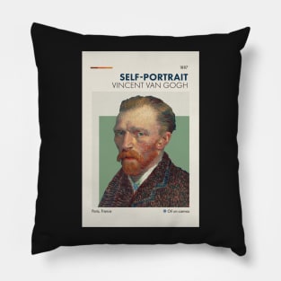 Retro Modern Van Gogh Self-Portrait Pillow