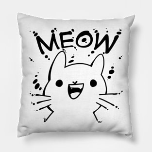 MeoWing white kitten Pillow