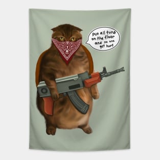 Fat cat robbers Tapestry