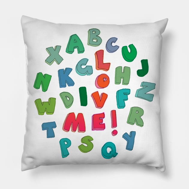 Love Me! alphabet tee Pillow by micklyn