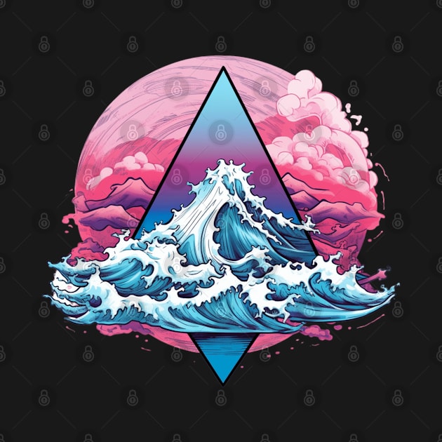 Vaporwave Wave Triangle Clouds by Nightarcade