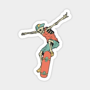 Retro Skater Skeleton Magnet