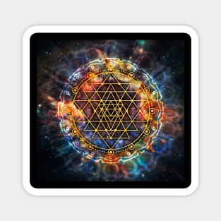 Colorful Sri yantra Mandala Magnet