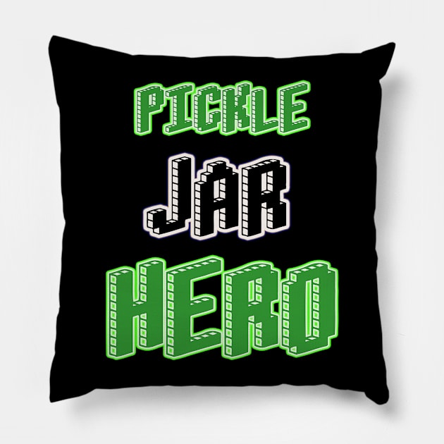 Pickle Jar Hero Pillow by iskybibblle