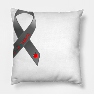 Diabetes Awareness - Grey Ribbon Pillow