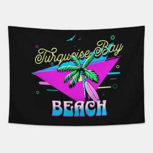 Turquoise Bay | Vintage Retro Design Tapestry