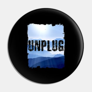 Unplug Colorful Grunge Edges Wall mountainbluerange Design Pin