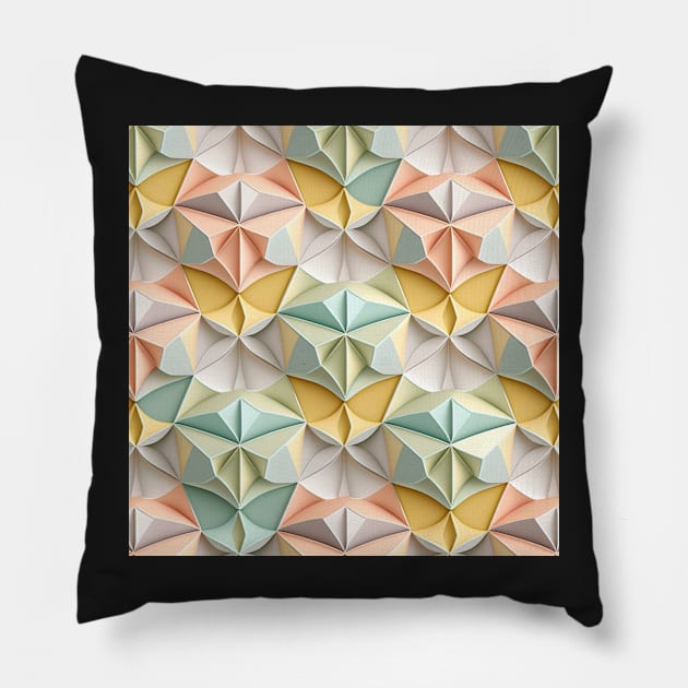 Geometric Repeating Pattern, pastel colours Pillow by WilbDigital