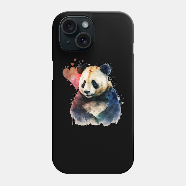 A nice Panda with red heart Phone Case by KhaledAhmed6249