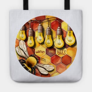 Honeycomb with Bee and Save the Bees Tote