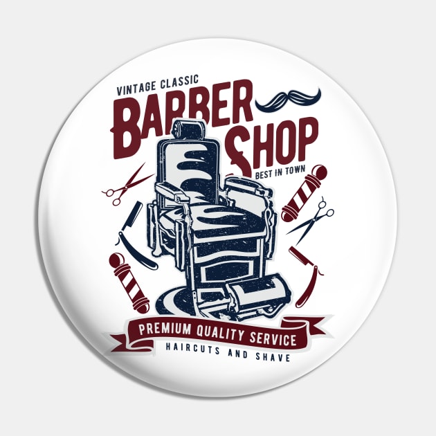 Vintage Barber Shop Pin by TeeGo