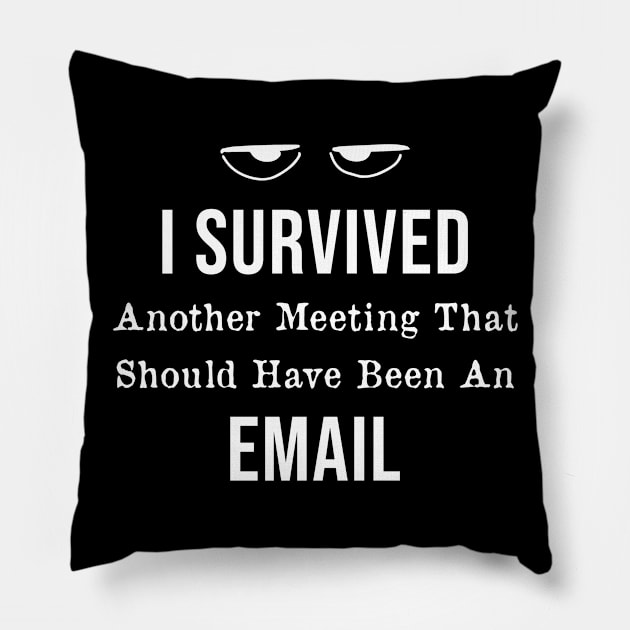 I Survived Another Meeting That Should Have Been An Email Pillow by AorryPixThings