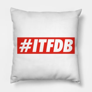 ITFDB, White and Red Pillow