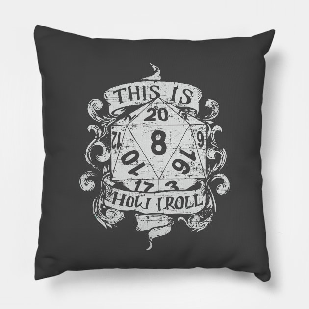 This Is How I Roll Hand Drawn White Pillow by artlahdesigns