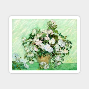 White Roses in a Vase 1890, Vincent Van Gogh Magnet