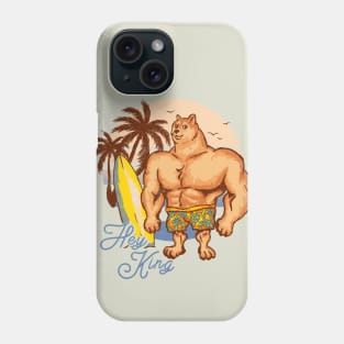 Swole Doge at the Beach (Blue) Phone Case