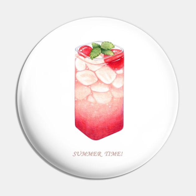 Summer Pink Sparkling Drink❤️ Pin by Rose Chiu Food Illustration