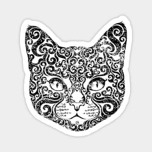 Swirly Cat (b/w) Magnet