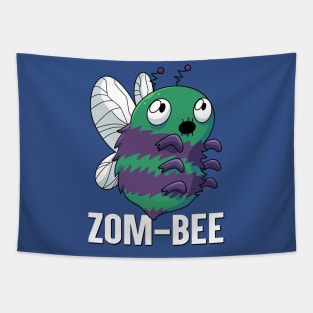 Zom-Bee Cute Bee Zombie English Funny Word Play Tapestry