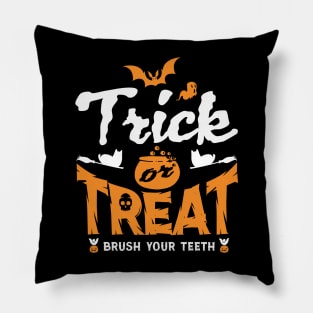 Dentist Halloween Trick or Treat Brush Your Teeth Pillow