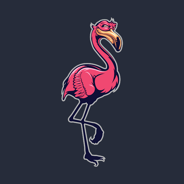 Cute Pink Flamingo by XOZ