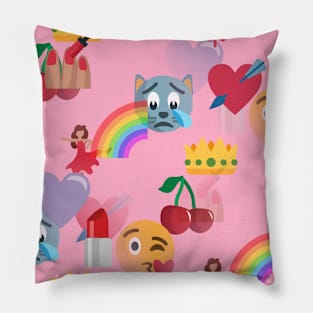 girly pink emoji Pillow