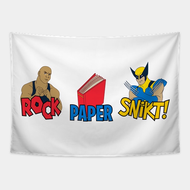 Rock, Paper, Snikt! Tapestry by The Worst Bestsellers