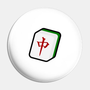 I Love Mahjong 02 - White | Mahjong Tile 中, Cantonese Game Sticker Pin