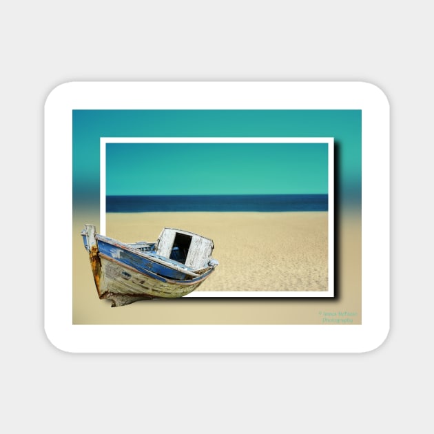 Shipwreck On The Beach Magnet by JimDeFazioPhotography