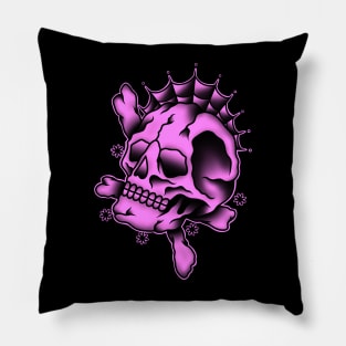 HomeSchoolTattoo PINK SKULL Pillow