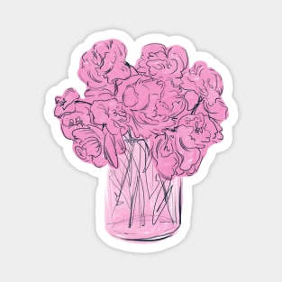 pink bouquet of peonies Magnet