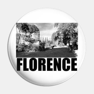 Florence Black and White Photography Travel Landscape (black text) Pin