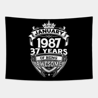 January 1987 37 Years Of Being Awesome 37th Birthday Tapestry