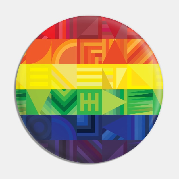 Rainbow Geometric Pin by fimbis